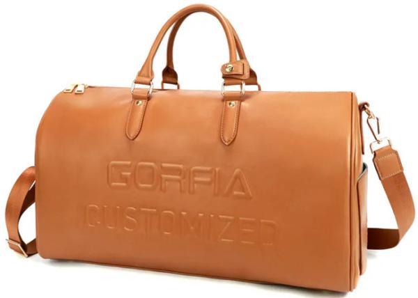 Large Capacity Unisex Travelling Luggage Vegan Leather Duffle Bags Customized