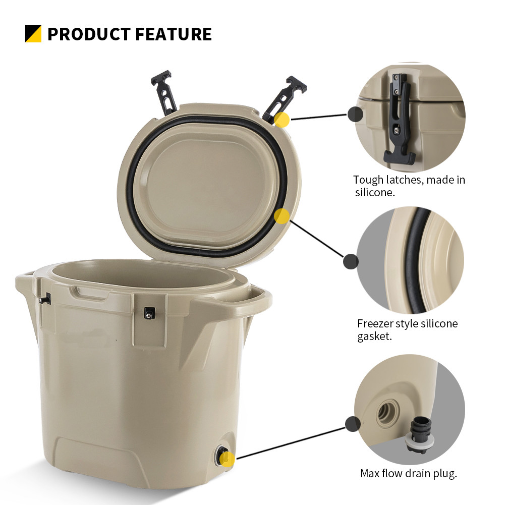 Round 25QT Ice Box Cooler 43cm Car Ice Bucket Foam Insulated