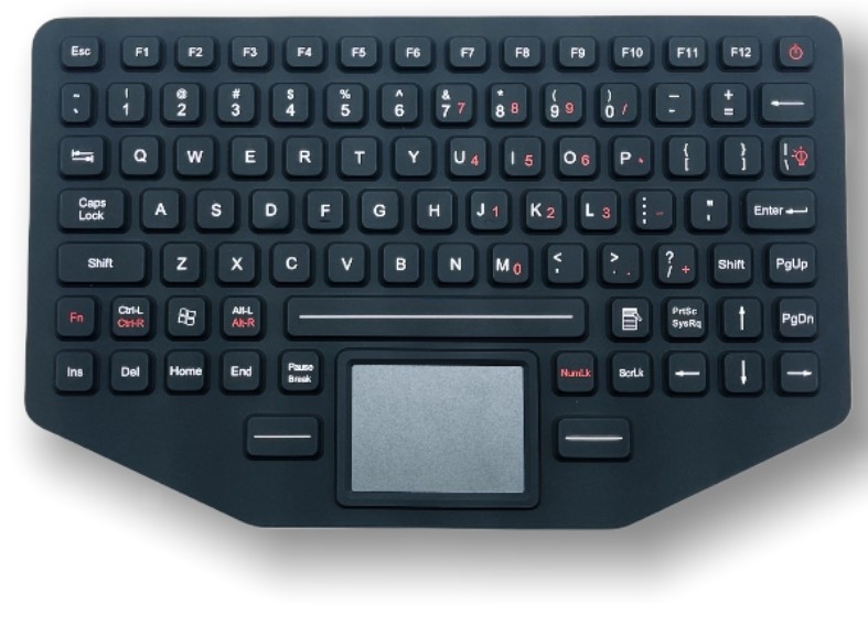 IP67 Waterproof dustproof Industrial Silicone Backlit Keyboard + TouchPad 390g USB Vehicle-use -40℃