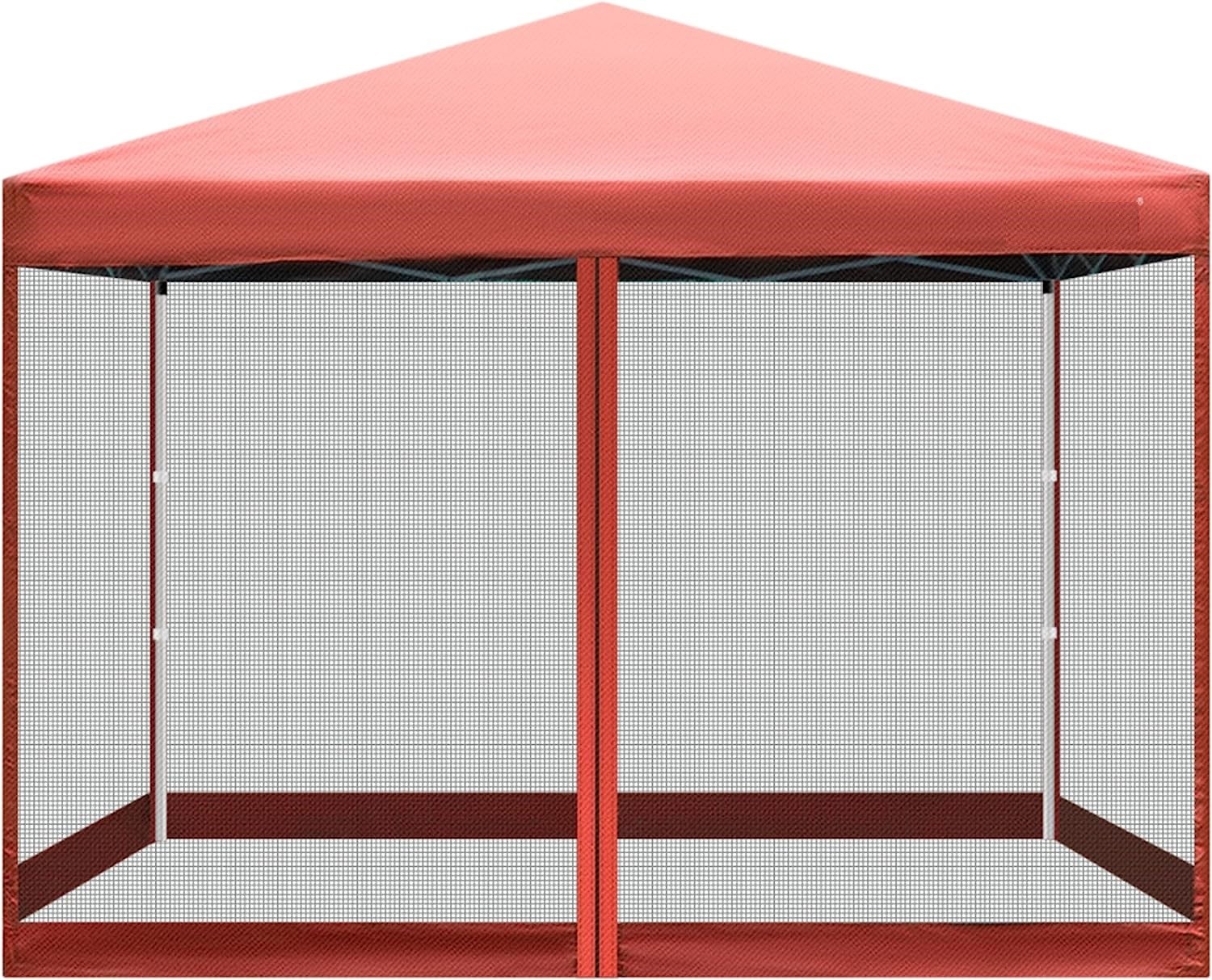 210d Oxford Easy Pop Up Canopy, Outdoor Screen Tent with Mesh Mosquito Netting Side Walls for Camping Picnic Party