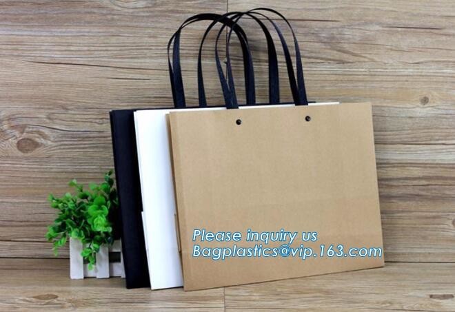 Flower carrier bag with different color customized pot plants kraft paper bag with handle,stamping logo fancy paper flow