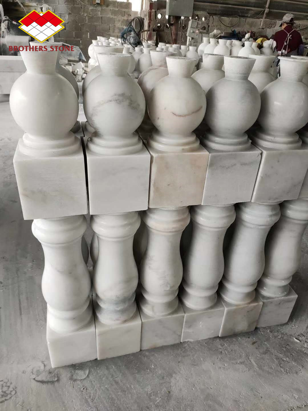 Stair Railings Handrails White Marble Stone Granite Railing Handrail Stone Balustrade