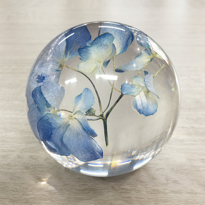 Crystal Wedding Flower Paperweight Ball Custom For Home Furnishings