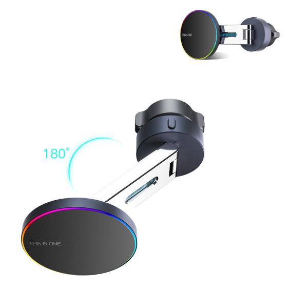 Quality Multi Angle Adjustable Magnetic Car Phone Charger With Ambient Light for sale