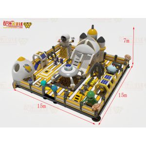 Alien Rocket Space Park Inflatable Bounce Castle With Slides