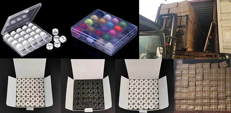 144pcs/box Sure Stitch Pre-wound Embroidery Bobbins Dyed Pattern 75D/2 Carton 144pcs/box