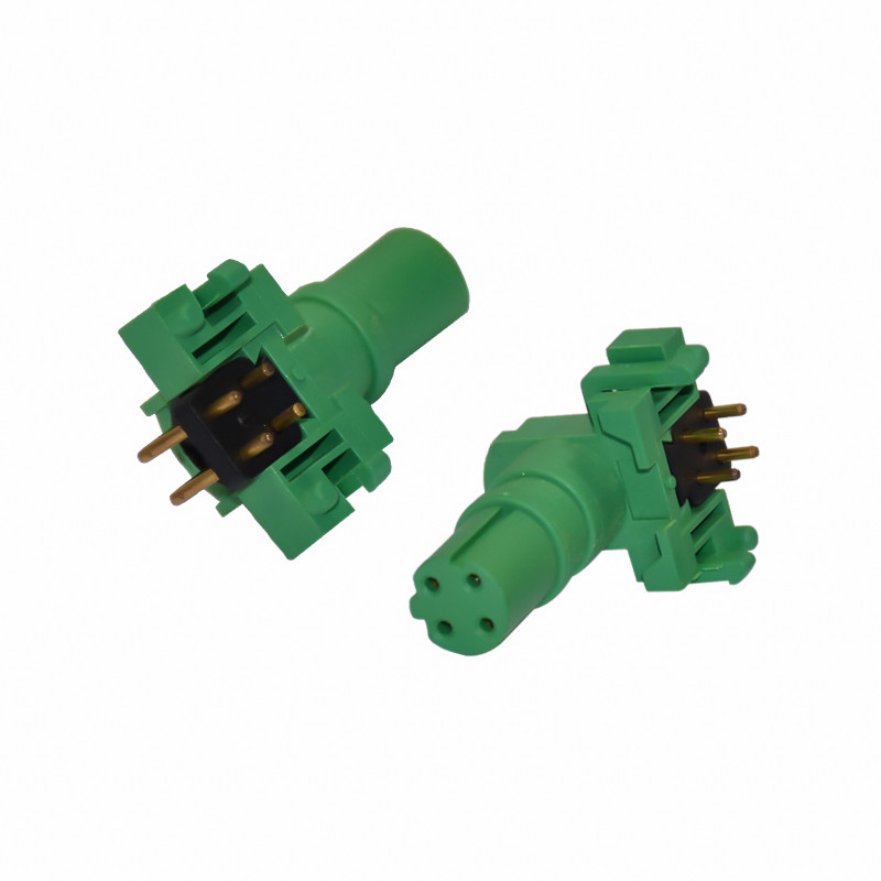 M12 Female 4 Pin Plastic Waterproof Connector , PCB Right Angle Connector For Sensor