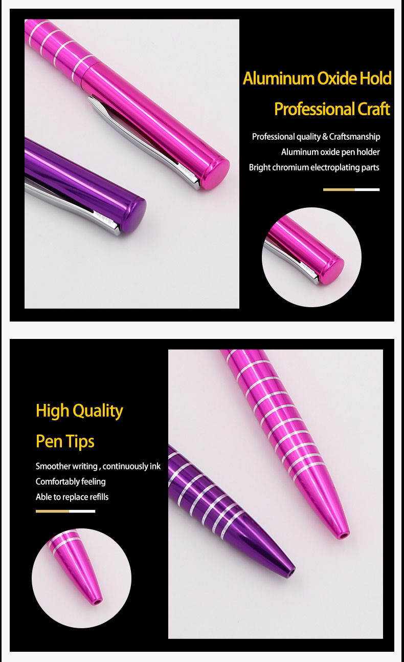 Promotional Twist-type Metal Ballpoint Pens With Blue Ink 1.0mm Advertising Office Gift Pen