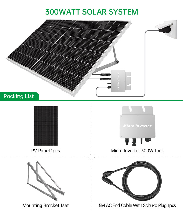 300 Watt Balcony Solar System Waterproof For Home Roof Garden Multipurpose