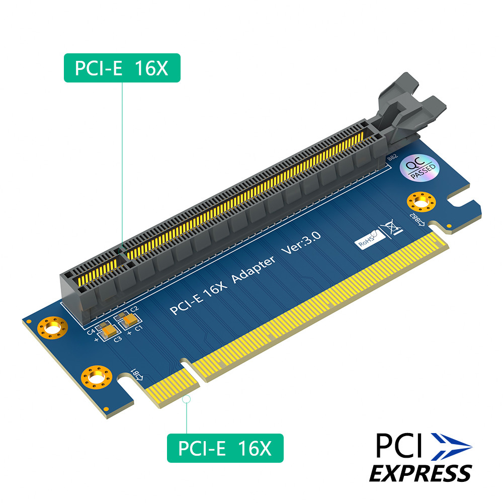 Pci-E 16x Riser Card,PCI Express 3.0 16X Extension Cable 90 Degree High Speed Riser Card