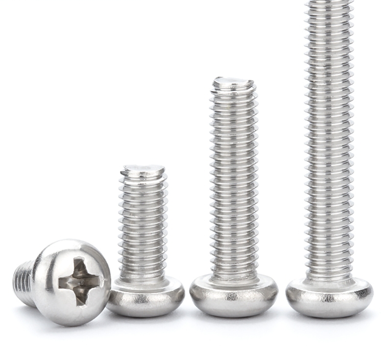SUS304 Nut Bolt Fastener Thread Screws Round Head Tempered Stress Relieved