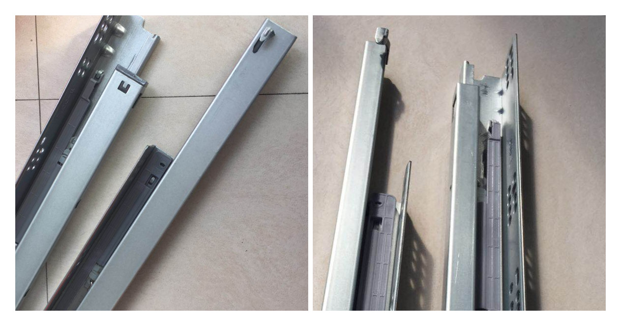 55KGS 42mm 3 Fold Soft Close Telescopic Channels For Drawer
