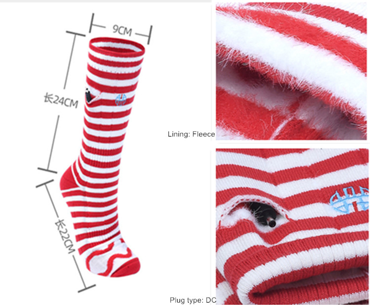Cotton 3.7V 2200mAh Heated Battery Operated Socks Sustainable
