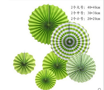 Festive festive supplies paper fan flower set home party wedding decoration decoration 6 sets of paper fan flowers.