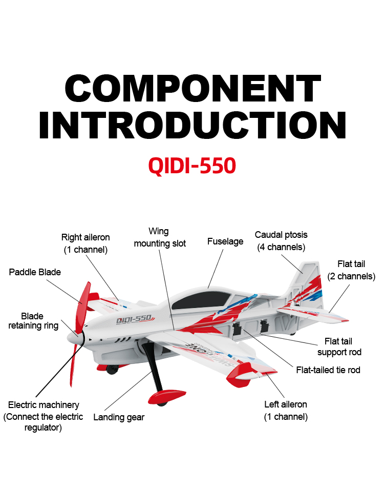 Electric Power Source A550 Four Channels Mini Size Aerobatic Flying 3d 6g Rc Airplane Toys Rtf 10mins Playing Time