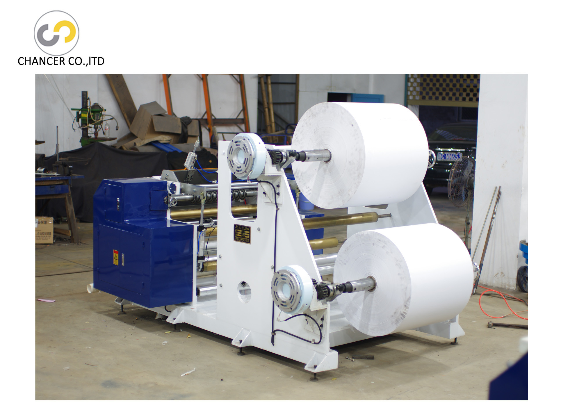 Double layers cash register thermal paper roll slitting rewinding machine