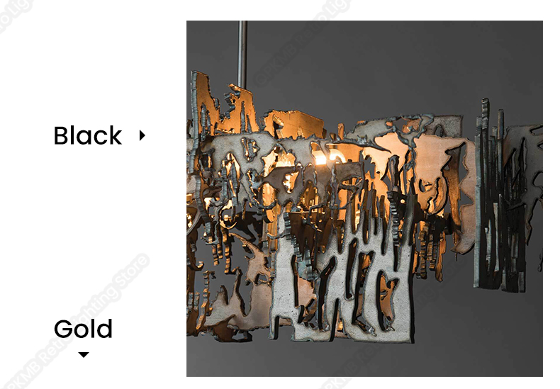 Modern Designer metal fragment Art Chandelier Rectangle Kitchen Island Hanging light(WH-MI-453)