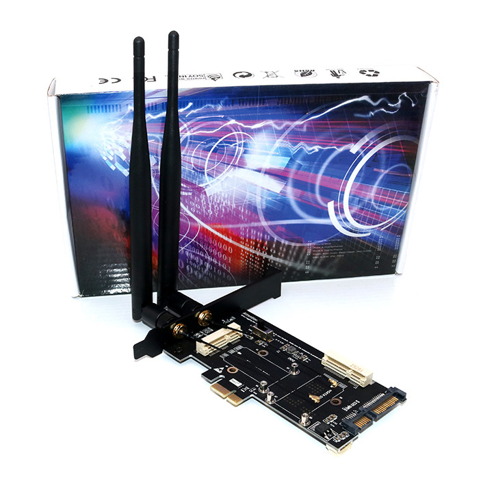 Mini PCI-E/ mSATA SSD to PCI-E and SATA 2.5 Adapter with SIM Card Slot for WiFi/ 3G/4G/LTE/ Msata SSD