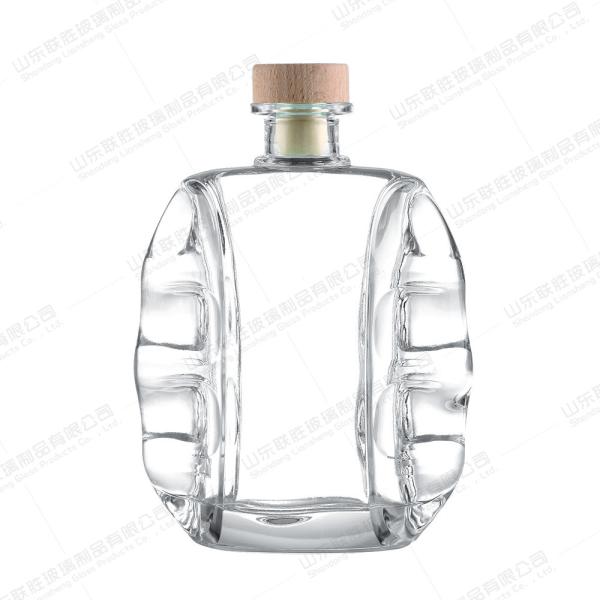 500ml 750ml 1000ml Luxury Square Glass Packaging Whiskey Liquor Bottle for Gin