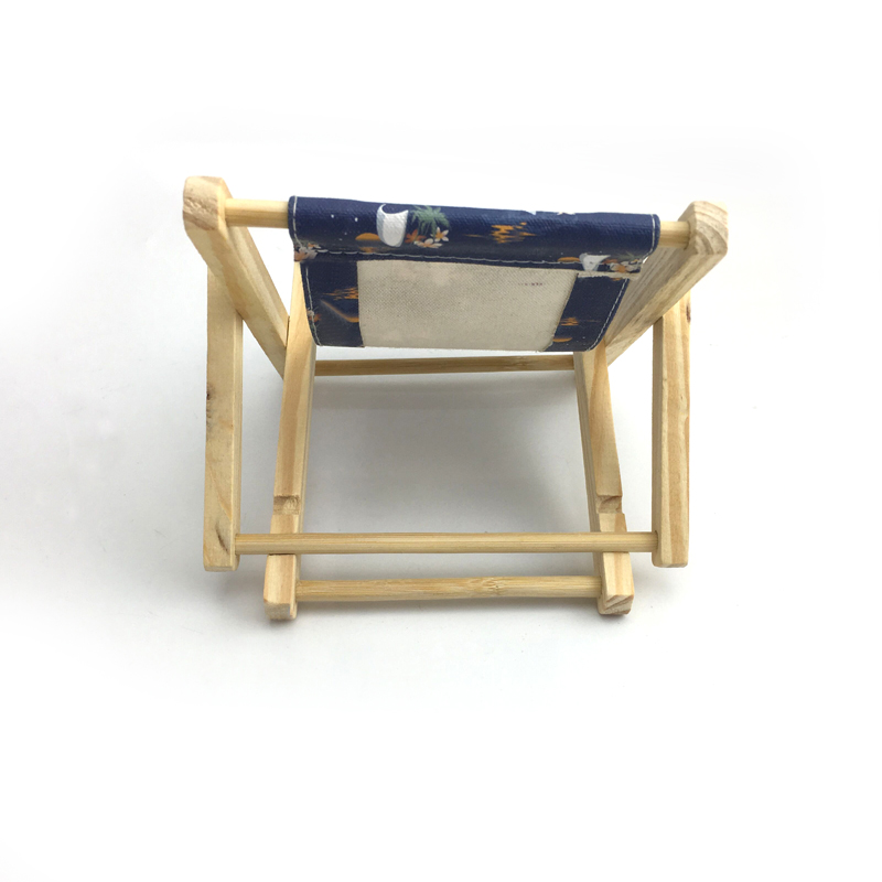 Wood and Canvas Beach Deck Chair Desk Stand for Smartphone wooden mobile phone holder