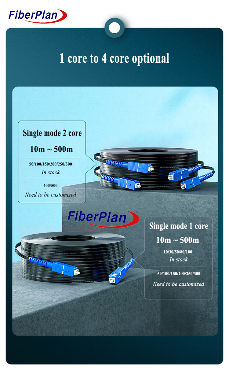 Single Mode Fiber Patch Cord LC/UPC-LC/UPC 9/125 Duplex G652D Fiber 3m To 1000m