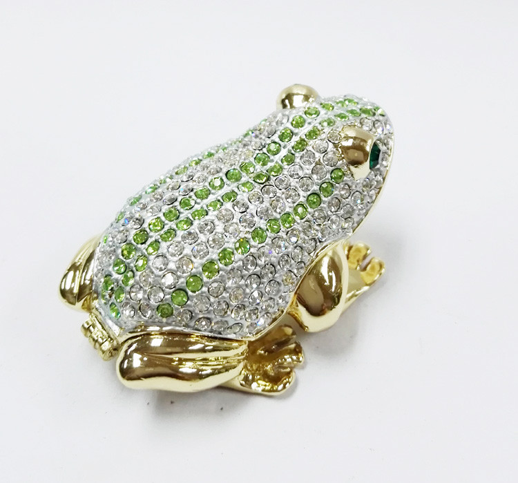 Animal trinket jewelry box Frog diamond decoration trinket jewelry box metal jewelry box