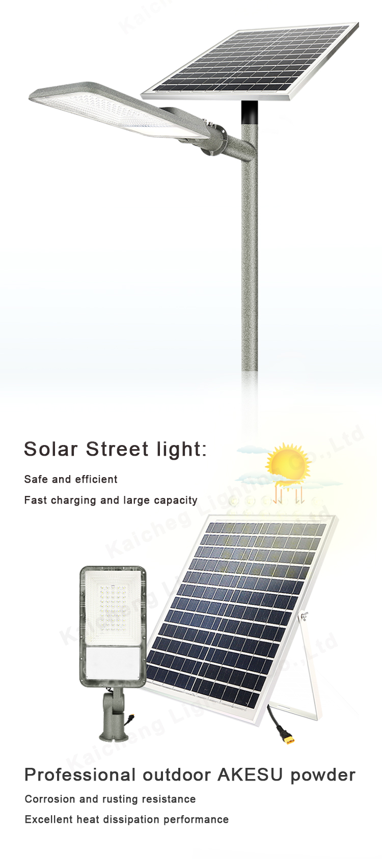 Solar Powered IP65 30W Remote Control Street Light
