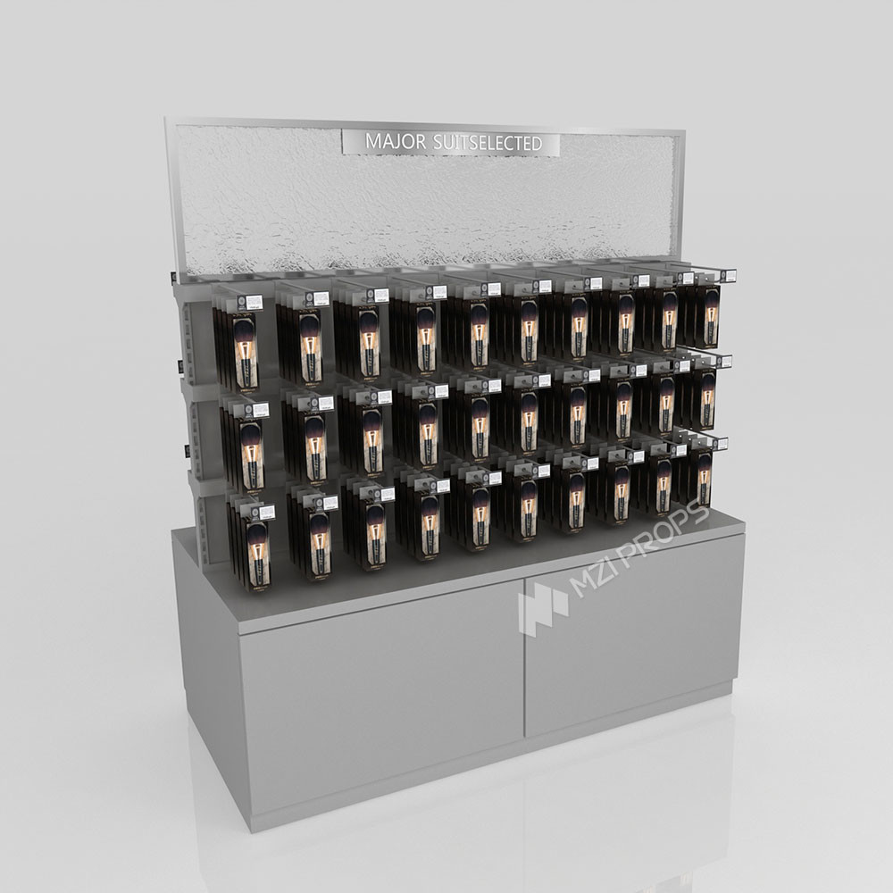 GDR11-ZD01-E Cosmetics Retail Display with LED Light Strips and Gray Glass for Retail Stores