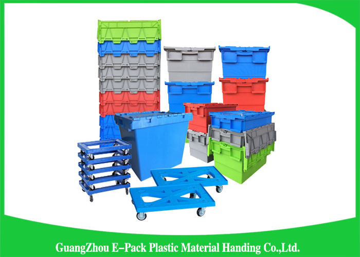 Large Volume Stackable Storage Plastic Containers with Attached Lids 600*400*365mm