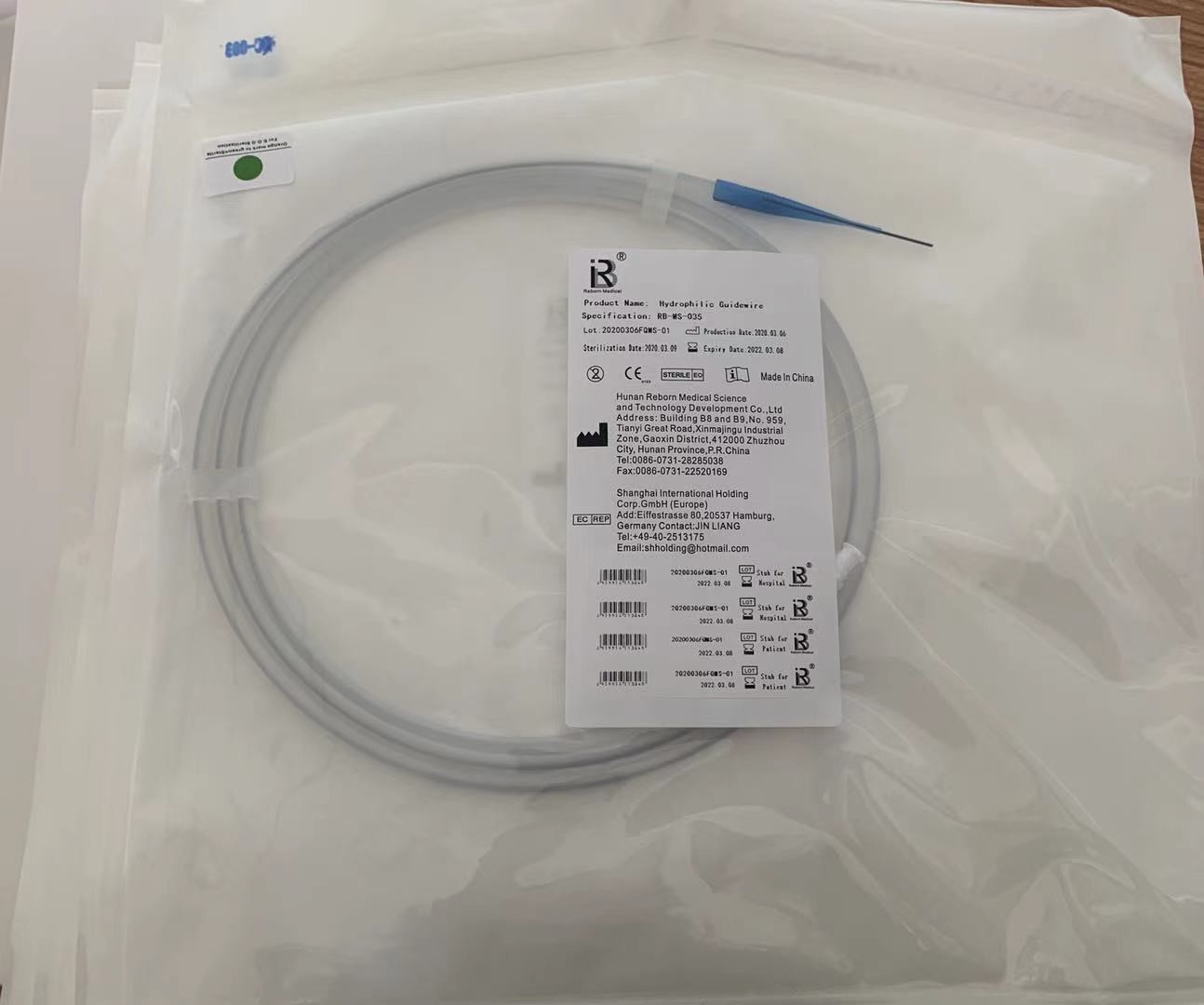 Reborn Medical Hydrophilic Guidewire Flexible Tip 0.32inch 0.35inch