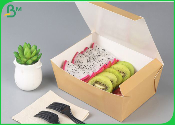 FSC Approved One Side White One Side Brown Kraft Paper For Snack Boxes Making