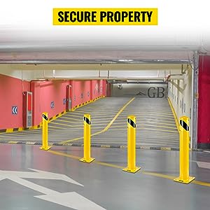 4.5 Inch Diameter Steel Pipe Safety Bollard 48 Inch Height Bollard Post