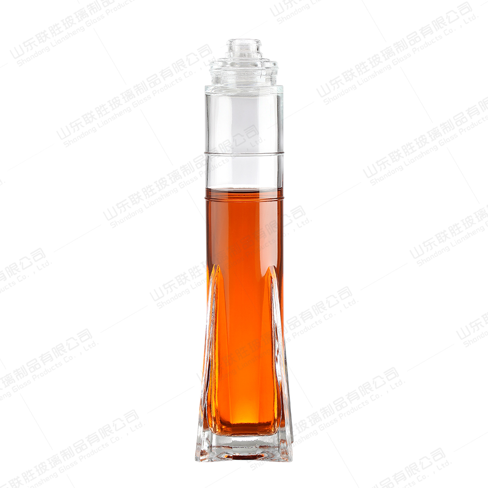 Glass Rectangle Empty Square Drinking Gin Xo Brandy Vodka Whisky Rum Liquor Bottle