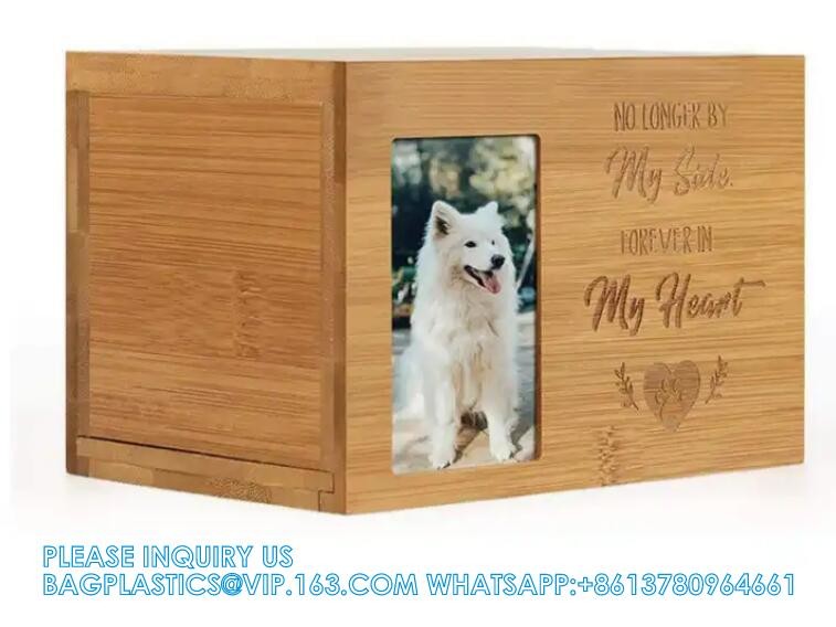 Pet Memorial Urns Cremation Urns Box Photos Frame Dog Cat Wooden Coffin Casket Wooden Urn - Pet Urns