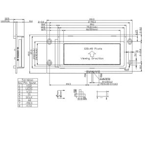 128x48 Matrix Graphic LCD Module With SPI Interface HTM12848C