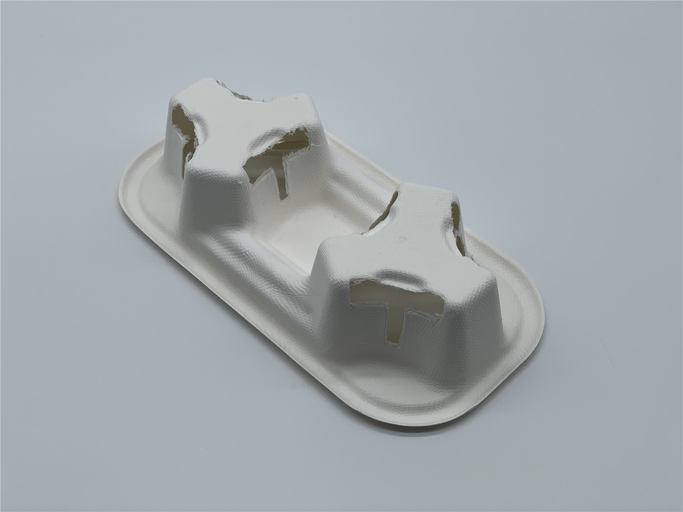Zero Plastic Compostable Sugarcane Bagasse 2 Cup Carrier