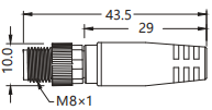 IP67 M8 Connector Harness With Open Ended Wires Female Straight Shield 4P Anti-Slag 5m