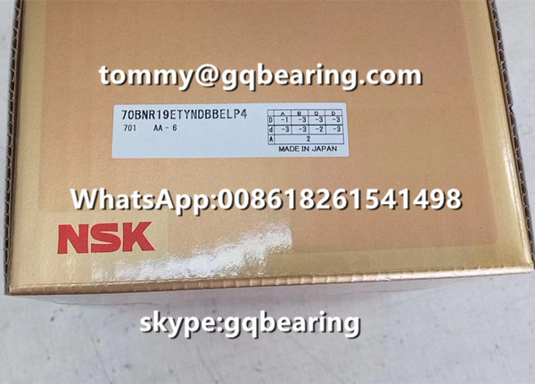 SUJ2 Steel Material NSK 70BNR19ETYNDBBELP4 High-Speed Precision Angular Contact Ball Bearing