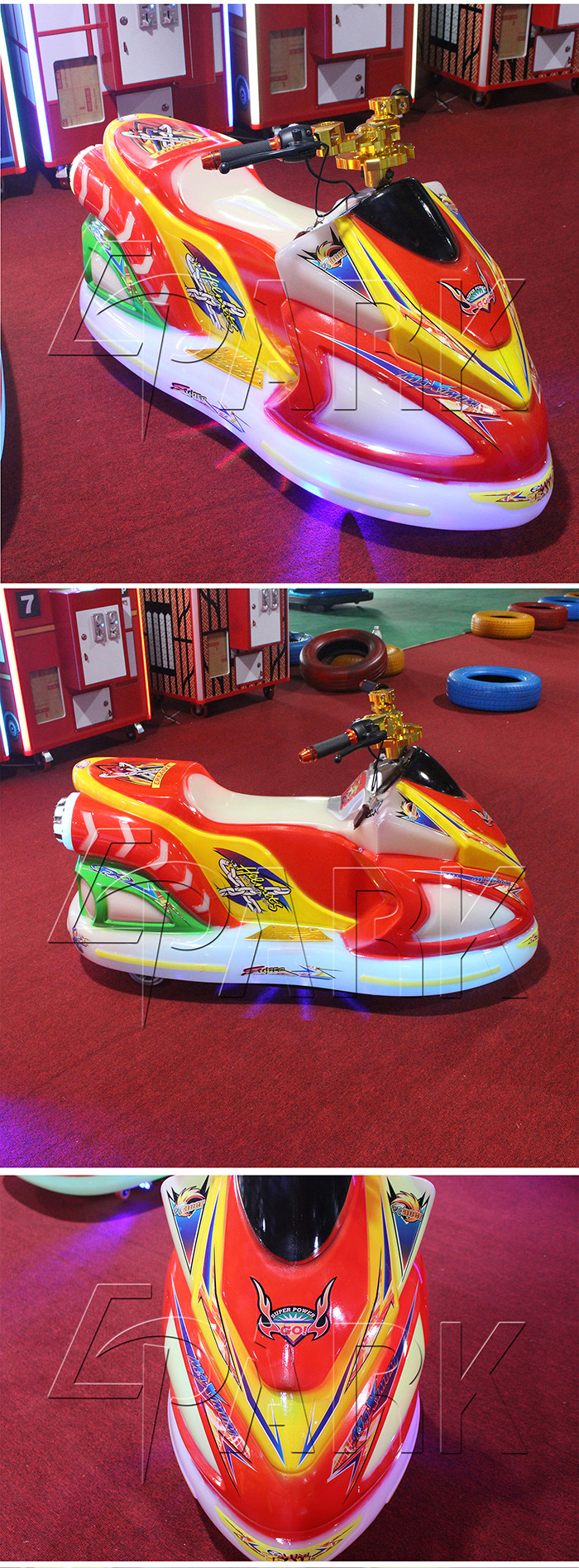 Playground Amusement Kiddy Ride Machine 1 - 2 Player Music Motorbike