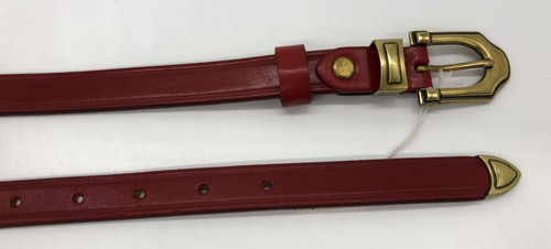 Metal Buckle Womens Genuine Leather Belt 1.8cm Width With Metal Loop / Tip