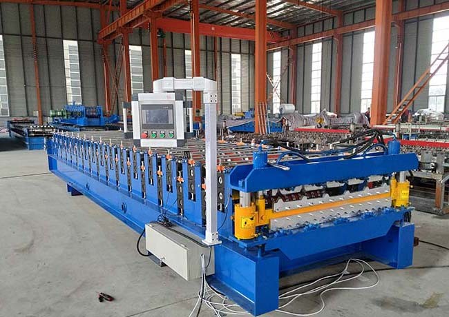 Low Noise IBR Sheet Roll Forming Machine / IBR Sheet Making Machine Hydraulic Cutting