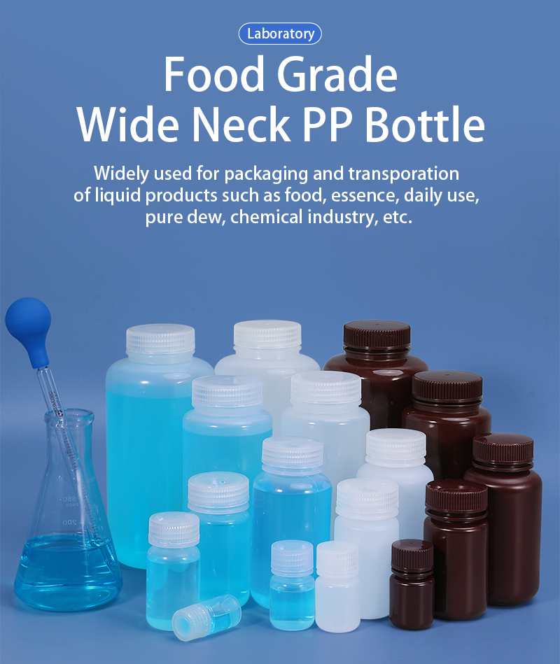 1L Transparent PP Thicken Plastic Chemical Reagent Lab Leakproof Bottles with Screw Lid
