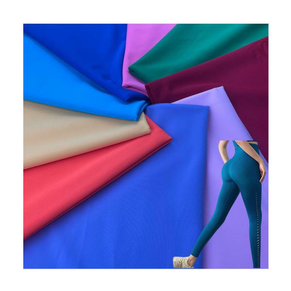 Breathable Waterproof 4 Way Stretch Tricot Knit Fabric for Gym Tights Width 142