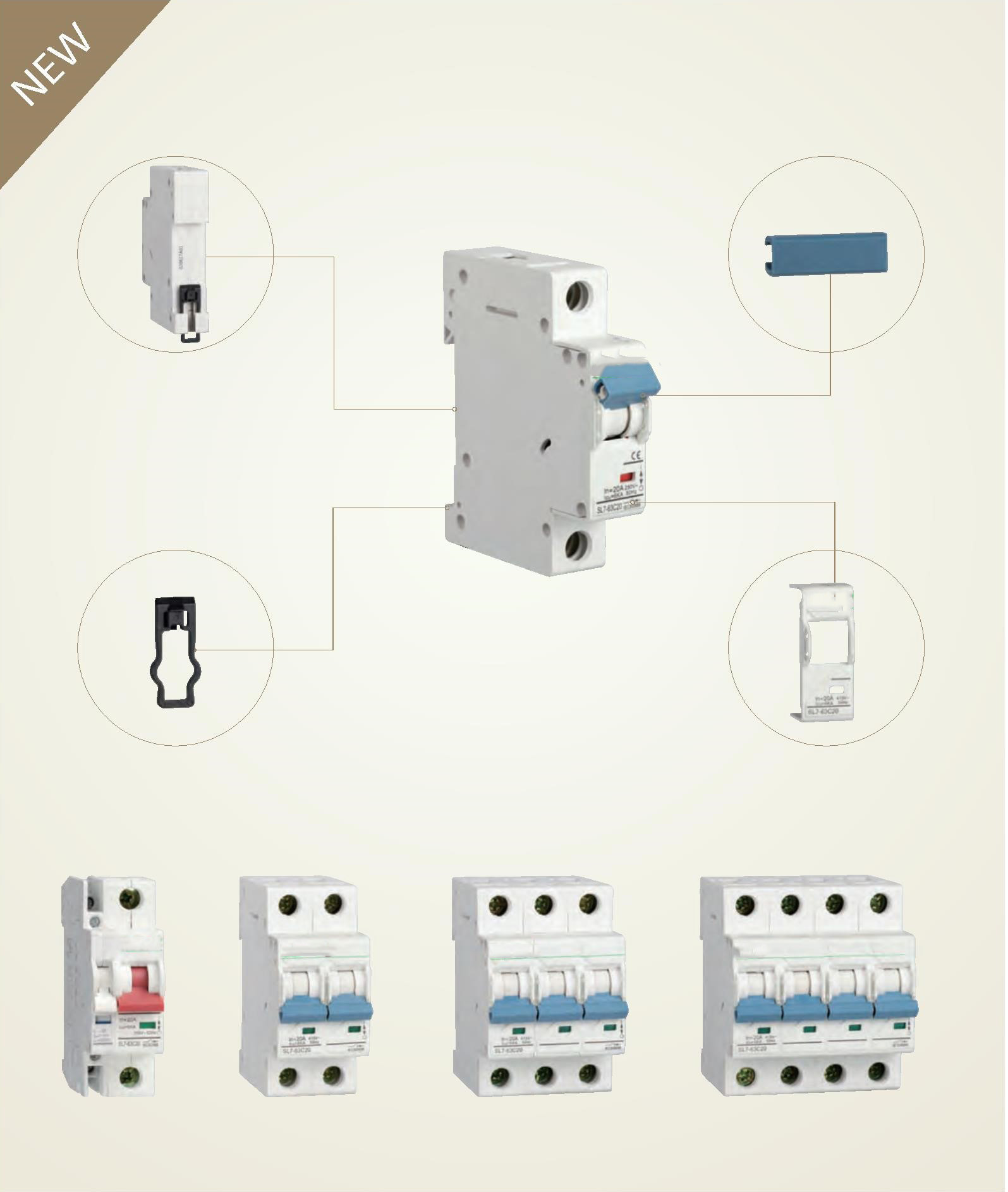 SL7-125 MCB Electric Circuit Breaker 3P AC230/400V