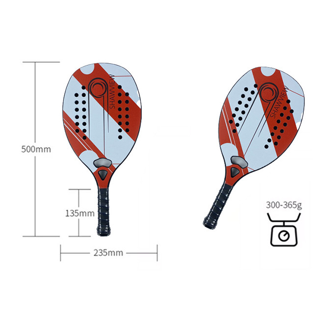 Customized Beach Tennis Racket Carbon Fiber Composite Soft Mid Balance