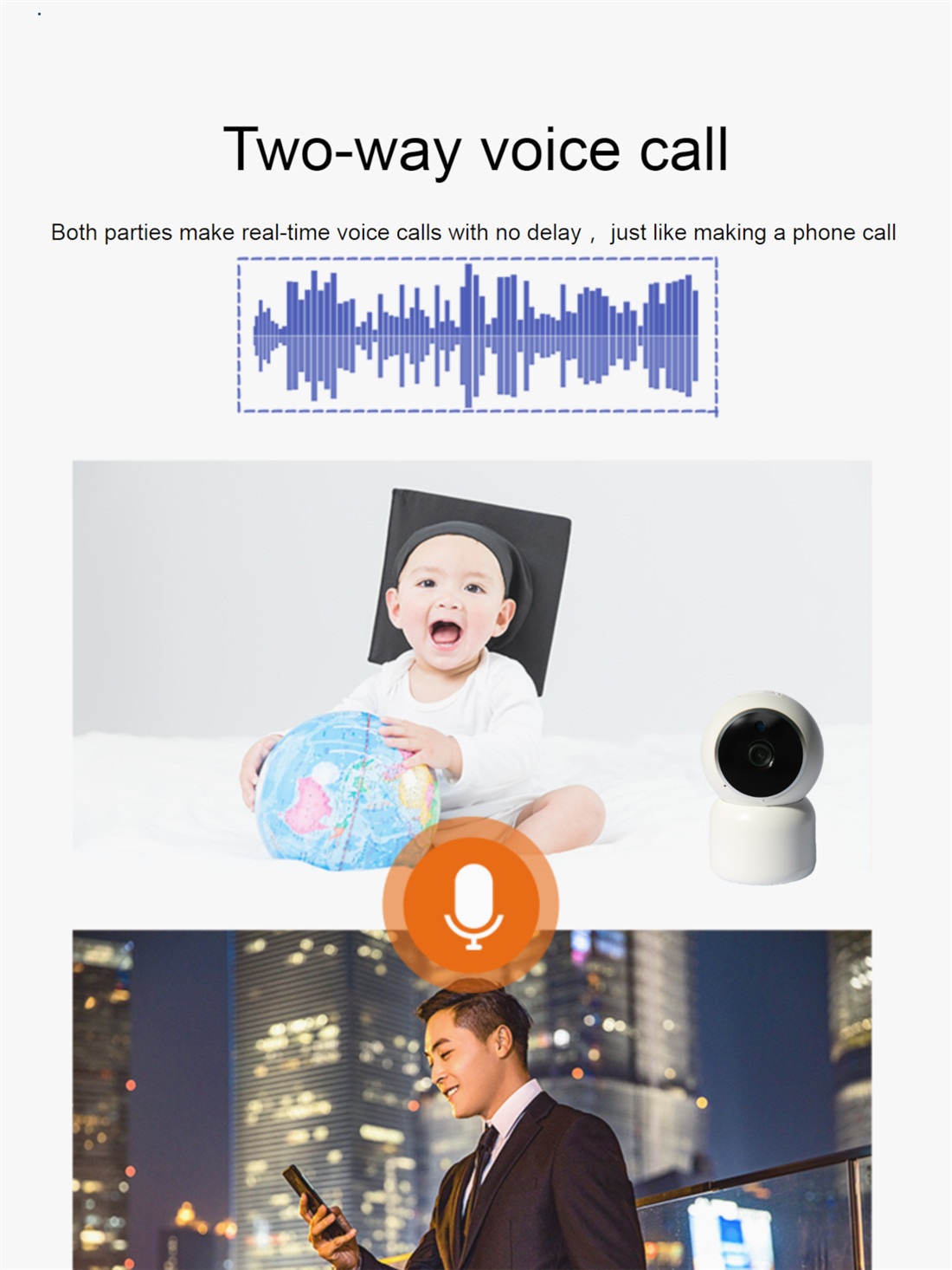 Baby Monitoring Home Security Wireless Wi-Fi Smart Camera Hd Night Vision With Speaker Motion(JV-TY212QE(Y21))