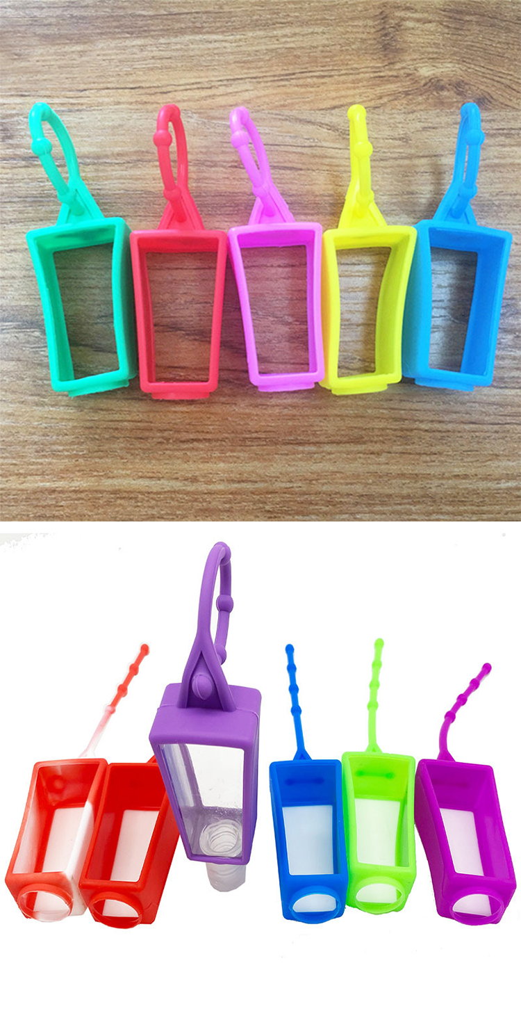 Slim 30ml PET Hand Sanitizer Bottle With Silicone Holder