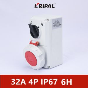 KRIPAL Three Phase 32A IP67 Interlocked Switch Socket IEC standard