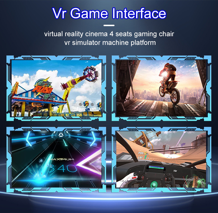 700W 4 Person 9D VR Simulator Amusement Cinema Equipment