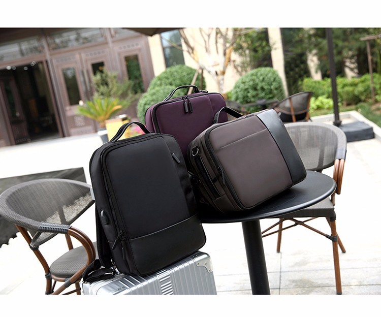 Custom wholesale travel mochilas crossbody USB laptop backpack unisex waterproof 15.6'' convertible backpack shoulder ba